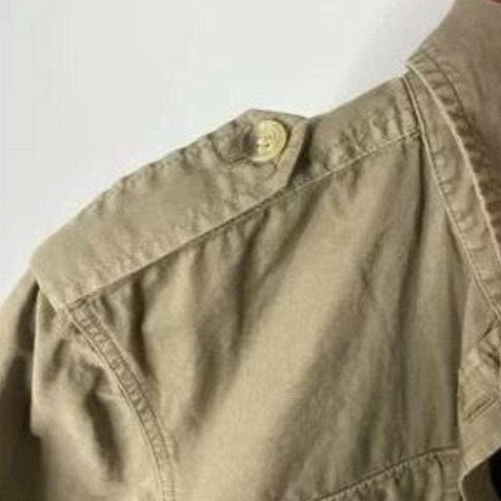 Madewell Size Small Military Safari Green Pocket Button Front Shirt Dress - Picture 3 of 3